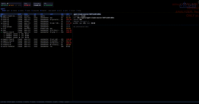 aimux K8s demo — spawning and managing remote agent sessions on Kubernetes
